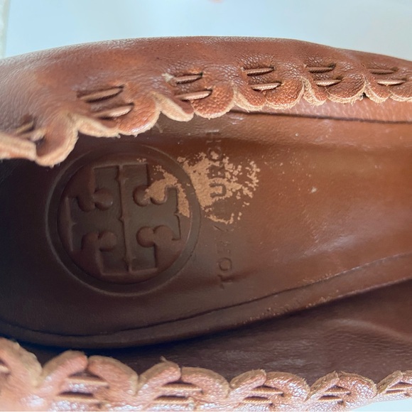 Tory Burch Size 8 Leather Colorblock Pattern brown/black Pumps heels - Picture 4 of 5